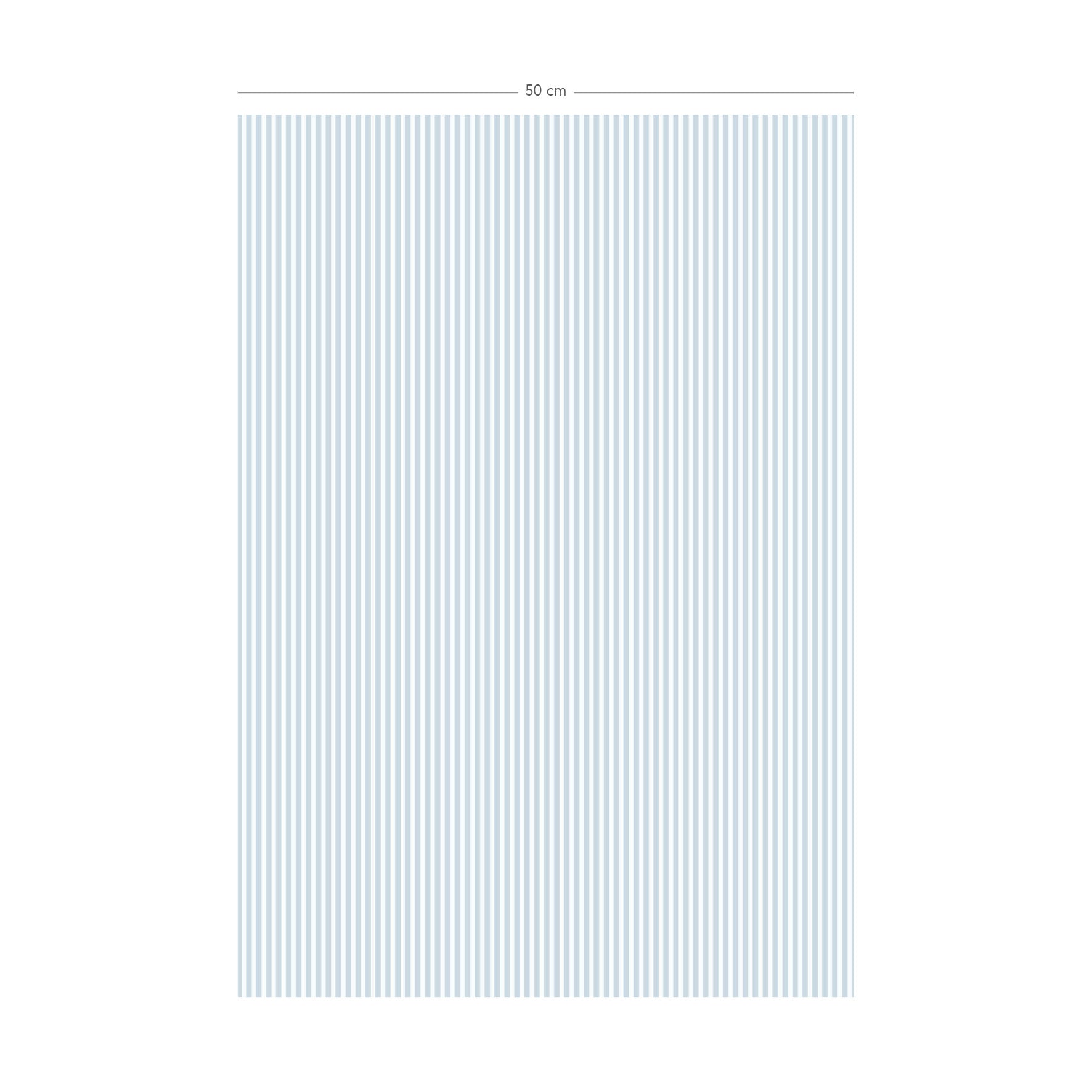 Schéma technique du papier peint Julia coloris Ciel - dimensions L50 x H1000 cm