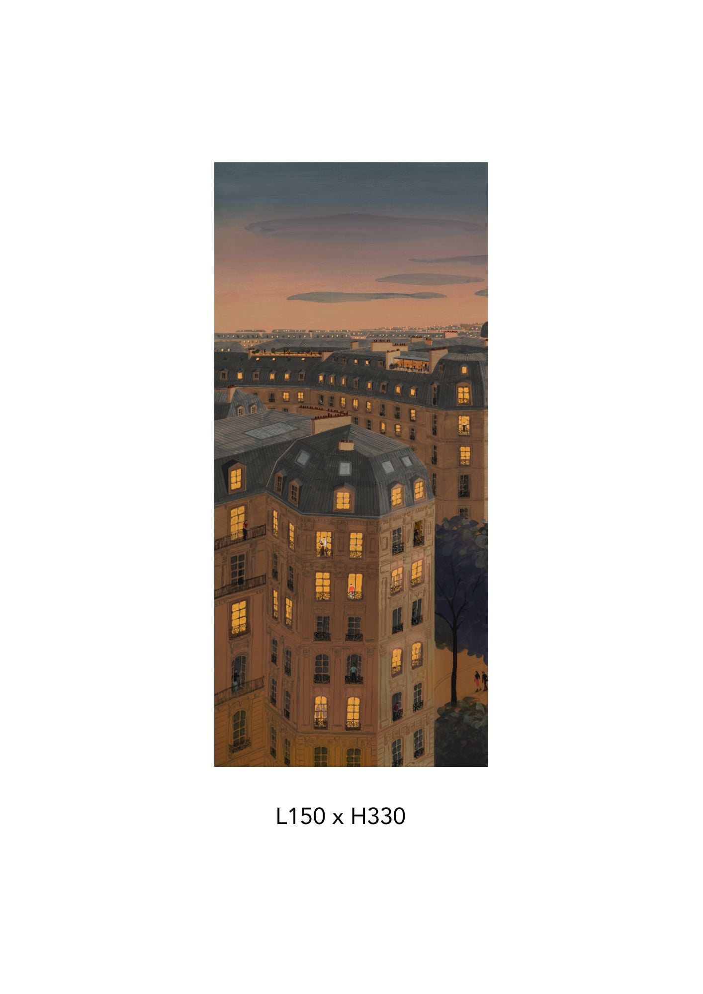 Outlet | Toits de Paris - Nuit - Tejido no tejido