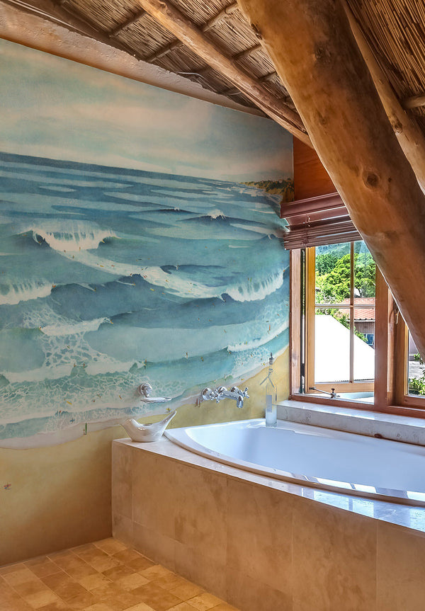 Tenture murale Triptyque pinède bord de mer 330x250cm - Alfonz