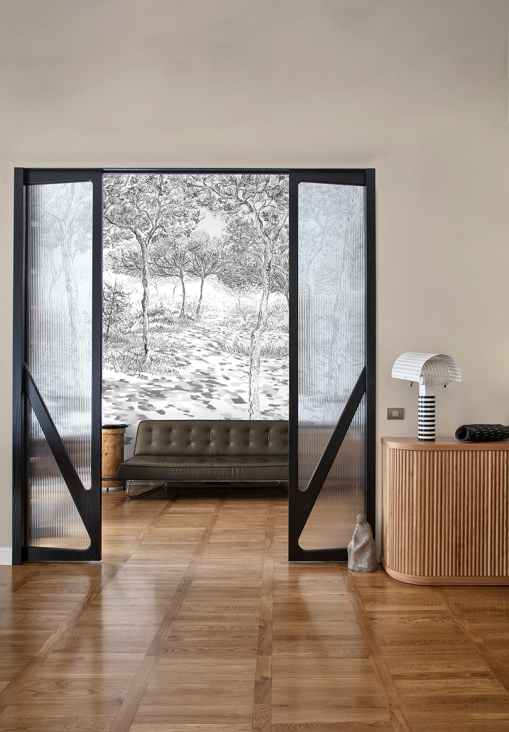 Papier peint panoramique sur mesure Balade sous les pins par Gaylord Le ...