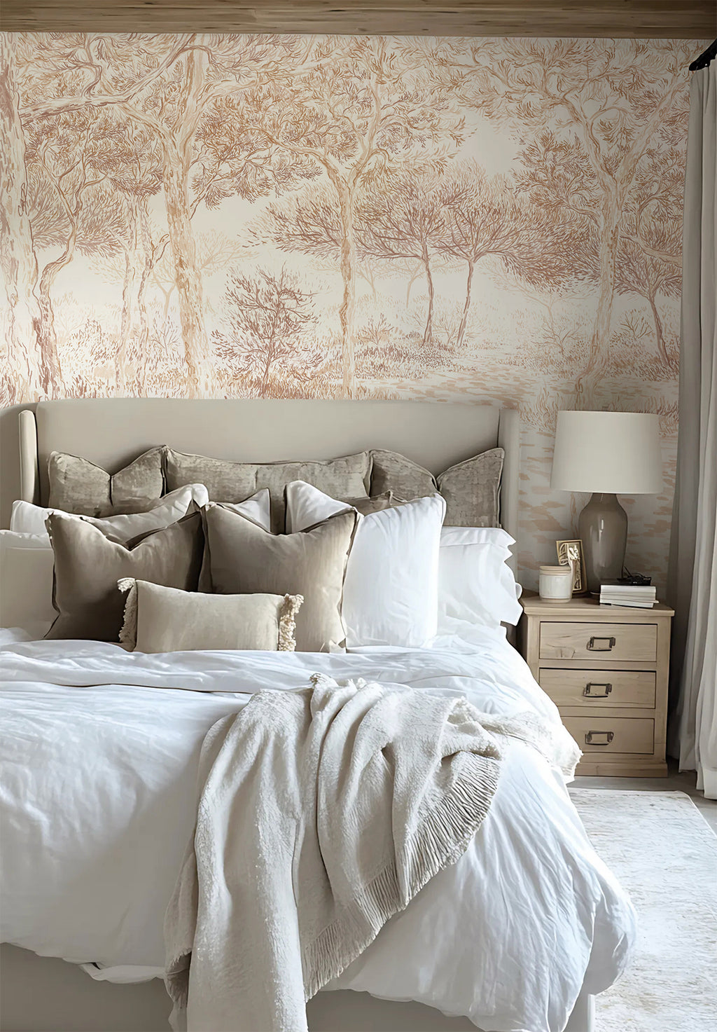 Papier peint panoramique sur mesure Balade sous les pins par Gaylord Le ...