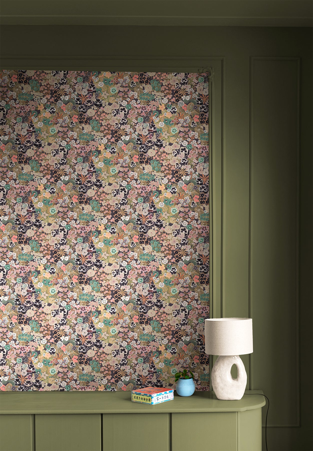 Papier peint Champs fleuris bois de rose - Isidore Leroy