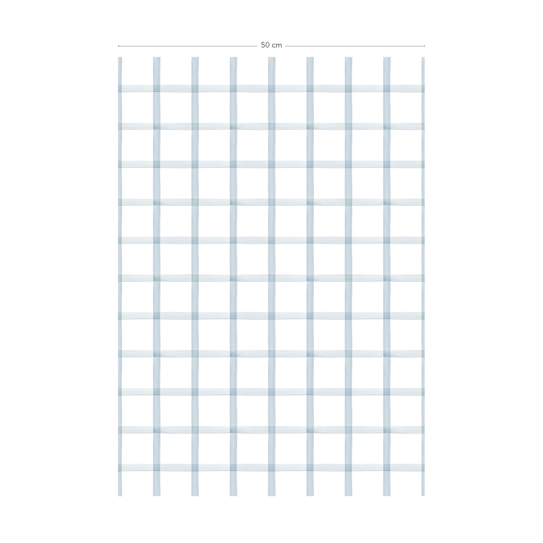 Schéma technique du papier peint Quadrille coloris Ciel - dimensions L50 x H1000 cm