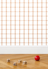 Papier peint Quadrille coloris Terracotta Doux dans une chambre d'enfant