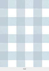 Gros plan sur le motif du papier peint Grand Vichy coloris Ciel