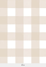 Gros plan sur le motif du papier peint Grand Vichy coloris Écru