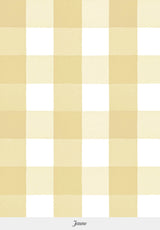 Gros plan sur le motif du papier peint Grand Vichy coloris Jaune