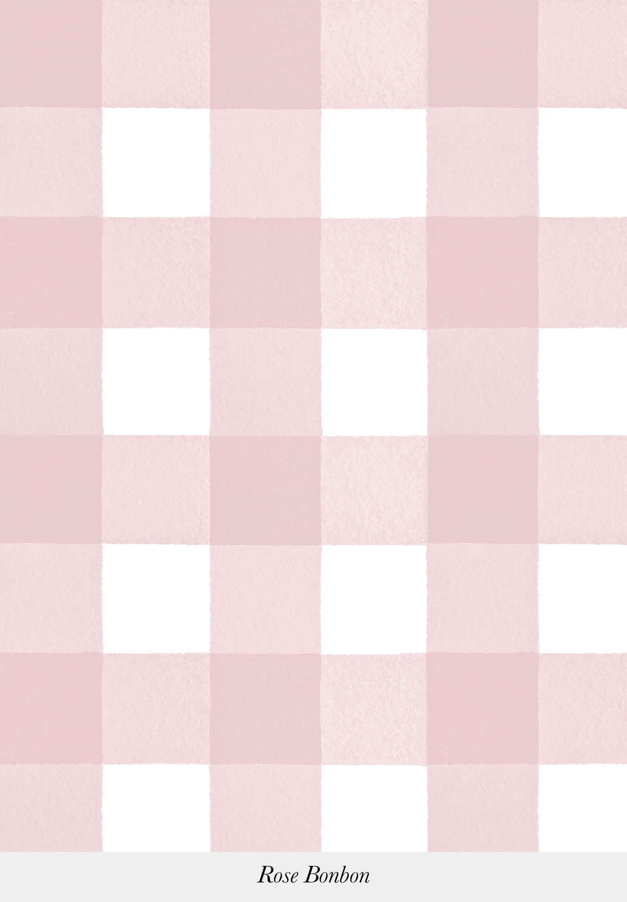 Gros plan sur le motif du papier peint Grand Vichy coloris Rose Bonbon