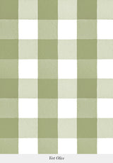 Gros plan sur le motif du papier peint Grand Vichy coloris Vert Olive