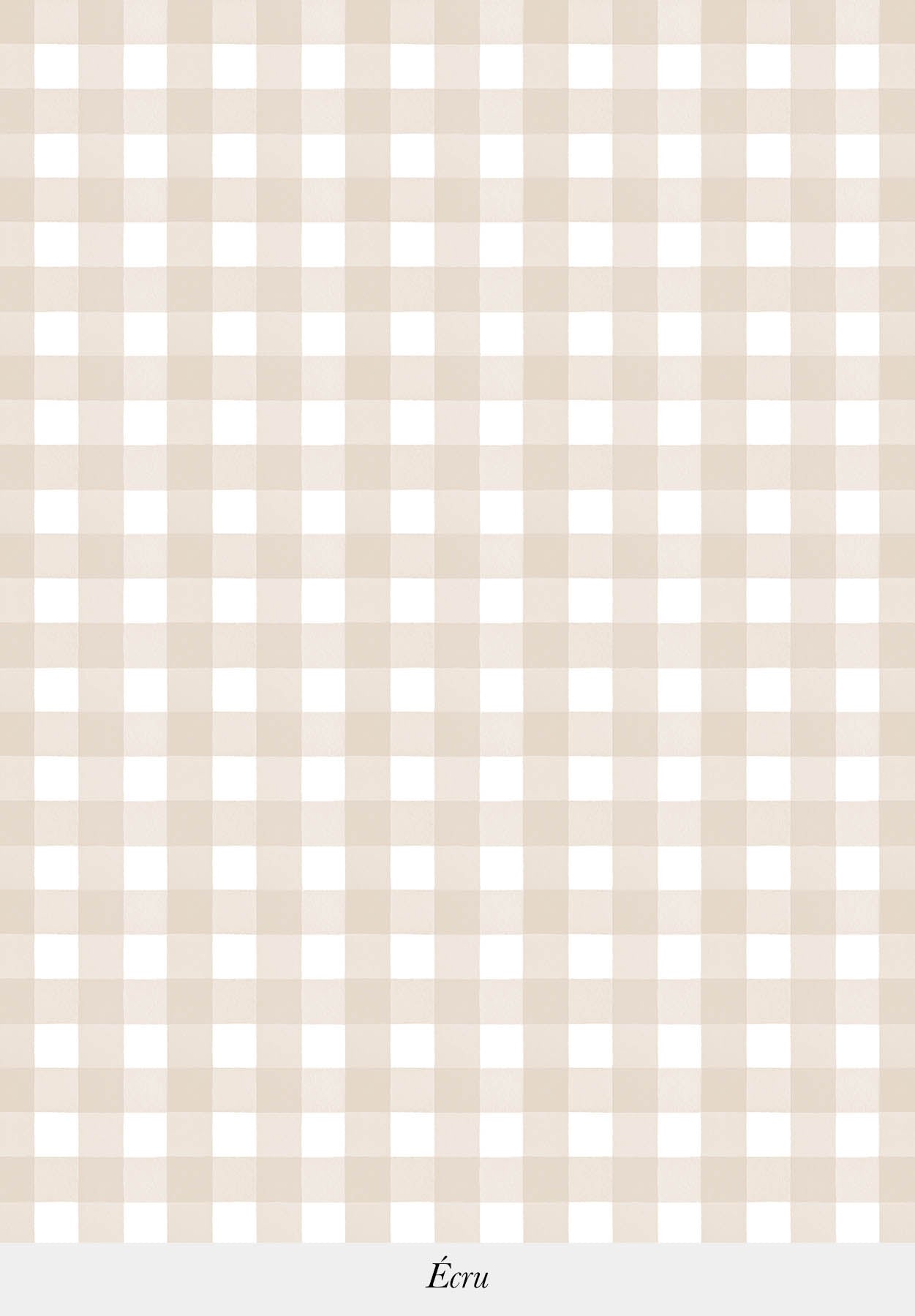 Gros plan sur le motif du papier peint Petit Vichy coloris Écru