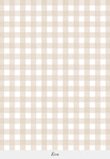 Gros plan sur le motif du papier peint Petit Vichy coloris Écru