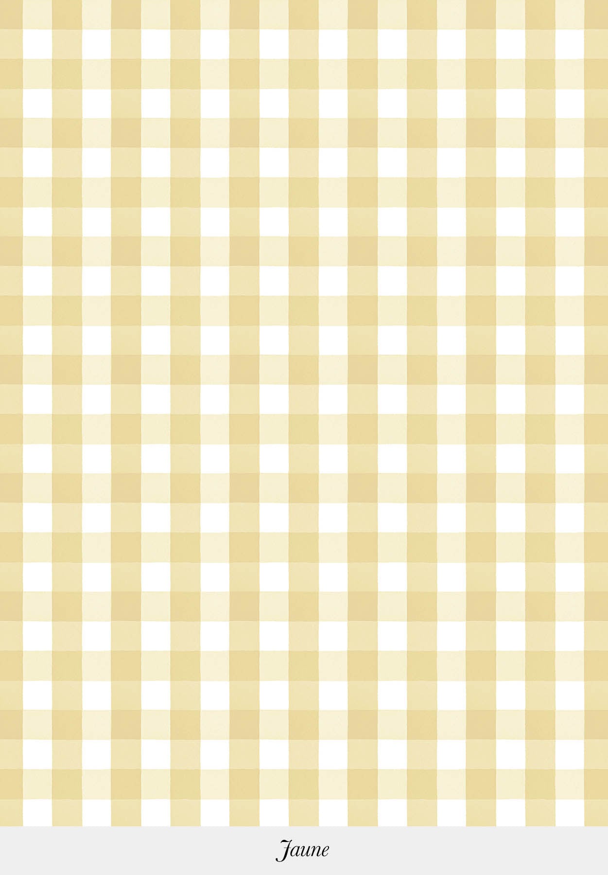 Gros plan sur le motif du papier peint Petit Vichy coloris Jaune