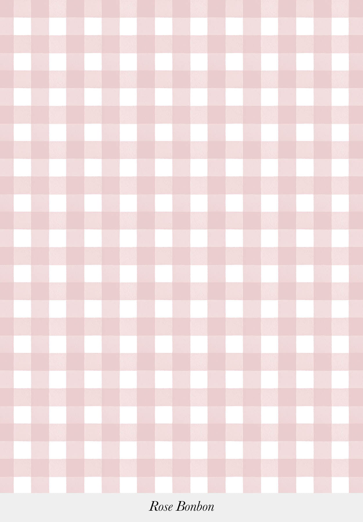 Gros plan sur le motif du papier peint Petit Vichy coloris Rose Bonbon