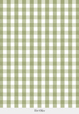 Gros plan sur le motif du papier peint Petit Vichy coloris Vert Olive