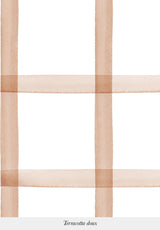 Gros plan sur le motif du papier peint Quadrille coloris Terracotta Doux