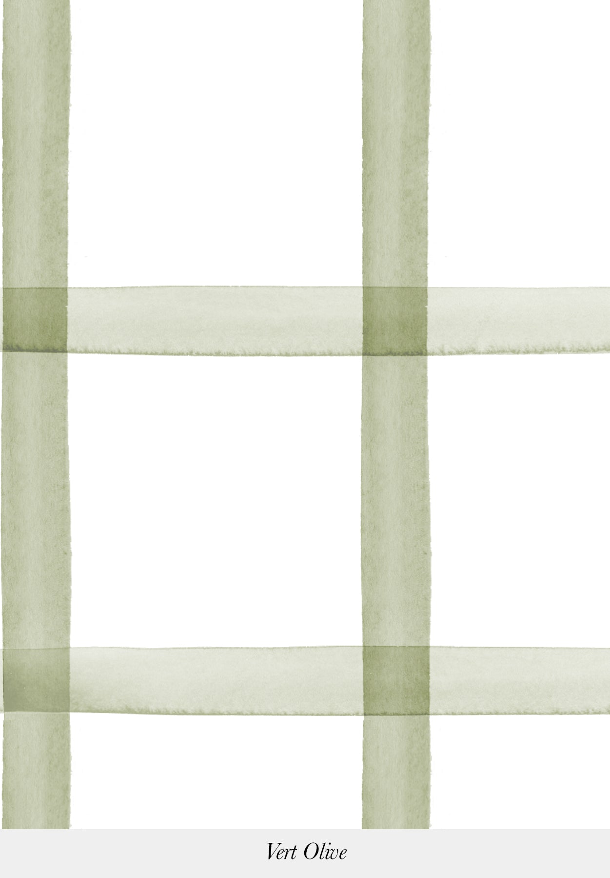 Gros plan sur le motif du papier peint Quadrille coloris Vert Olive