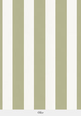 Papier peint à rayures verticales vert sauge et beige motif graphique