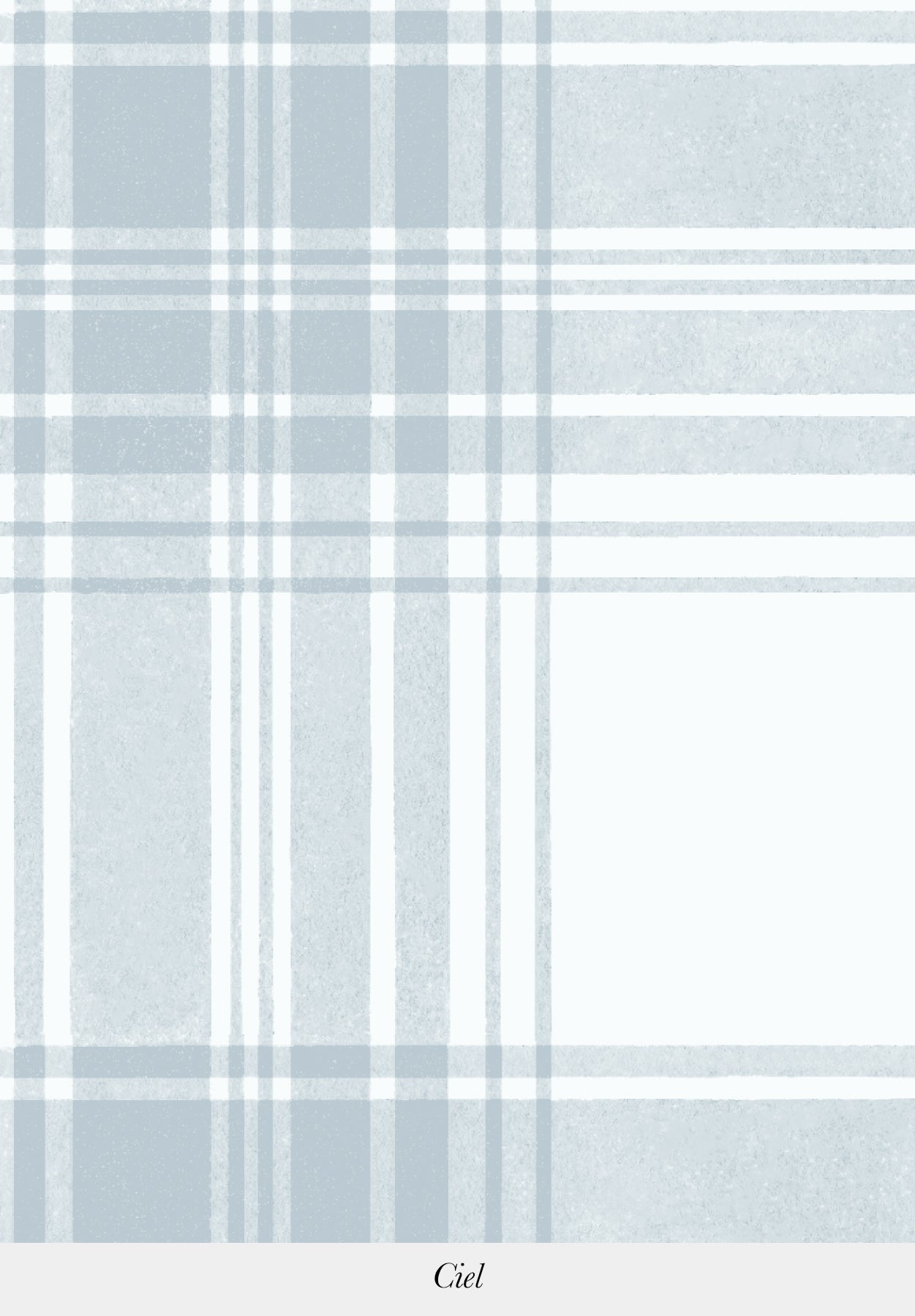 Gros plan sur le motif du papier peint Tartan coloris Ciel