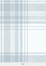 Gros plan sur le motif du papier peint Tartan coloris Ciel