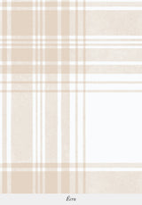 Gros plan sur le motif du papier peint Tartan coloris Écru