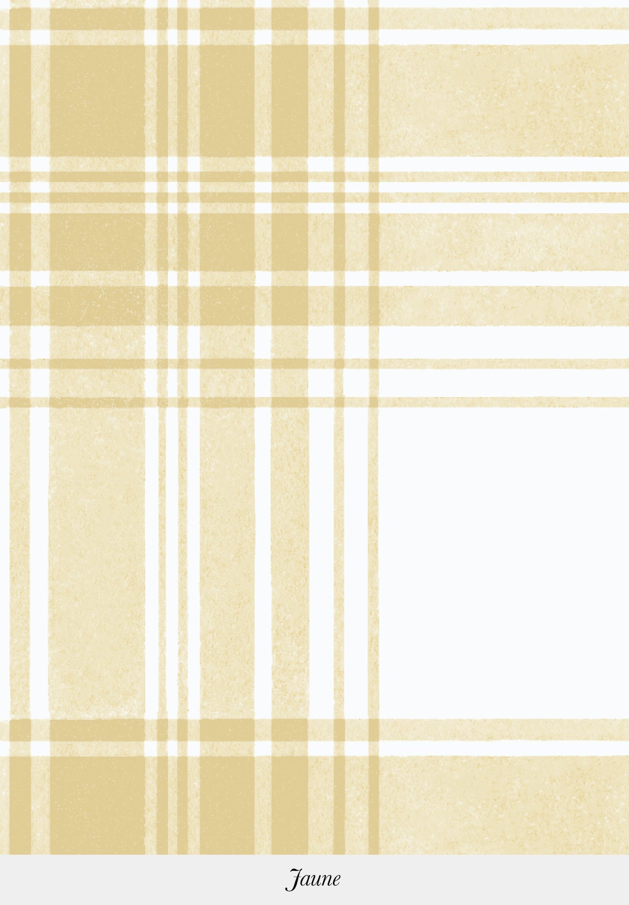 Gros plan sur le motif du papier peint Tartan coloris Jaune