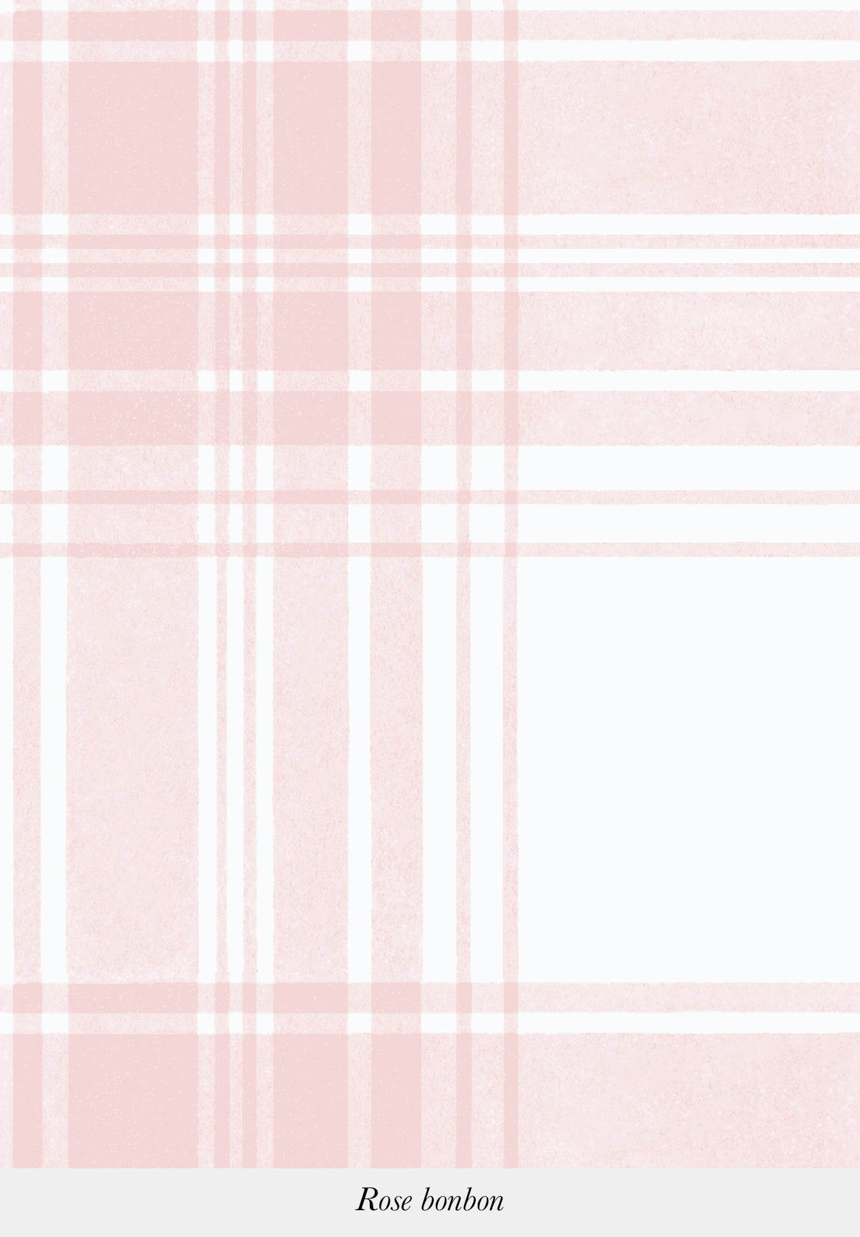 Gros plan sur le motif du papier peint Tartan coloris Rose Bonbon