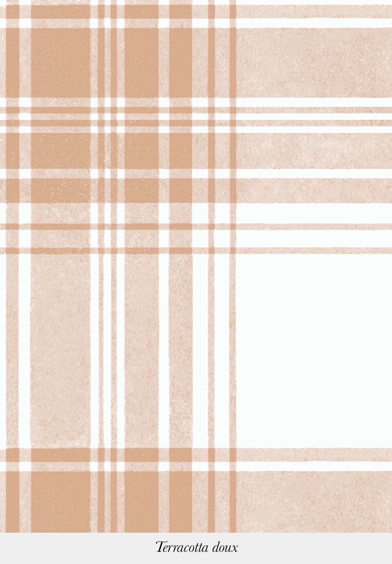 Gros plan sur le motif du papier peint Tartan coloris Terracotta Doux