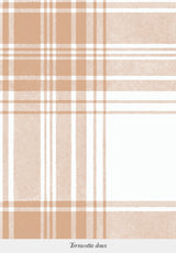 Gros plan sur le motif du papier peint Tartan coloris Terracotta Doux