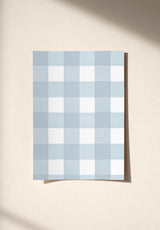Échantillon papier peint Grand Vichy coloris Ciel