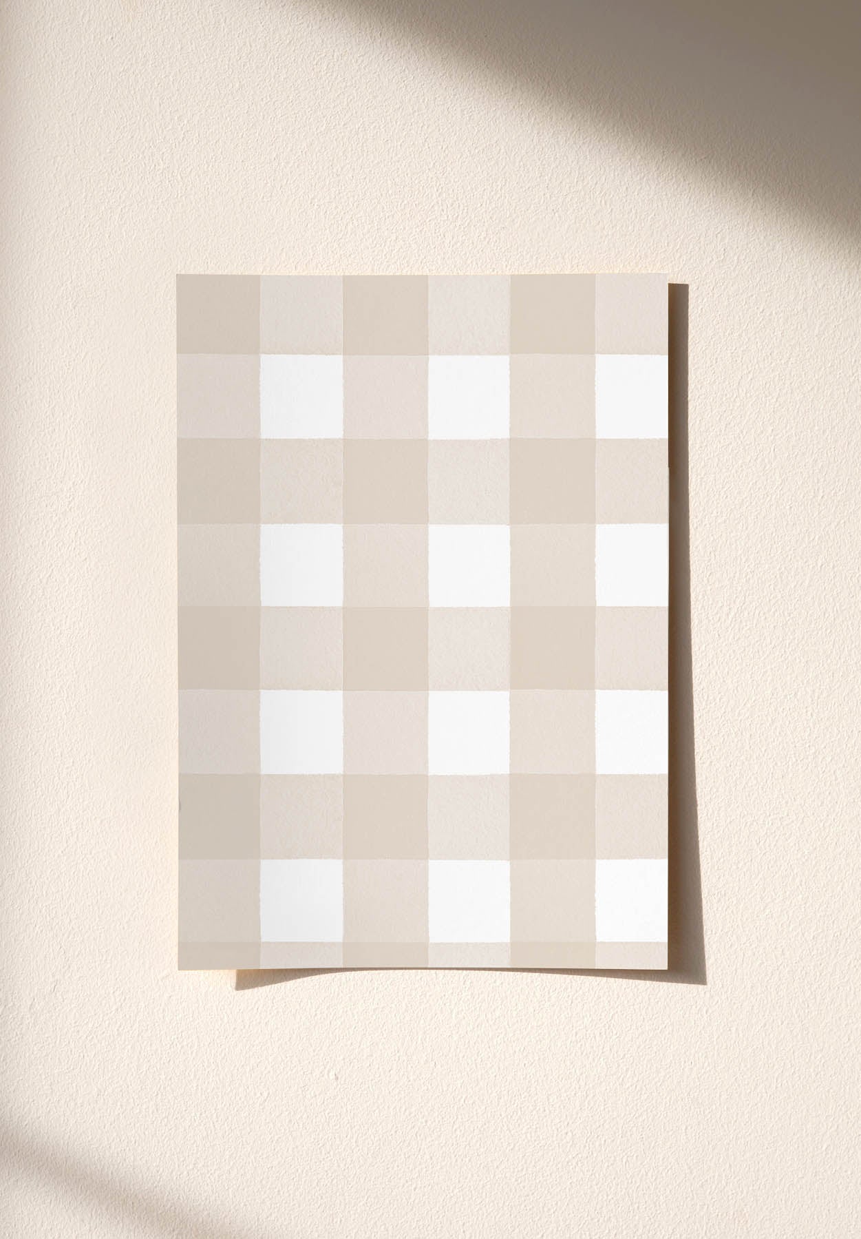 Échantillon papier peint Grand Vichy coloris Écru