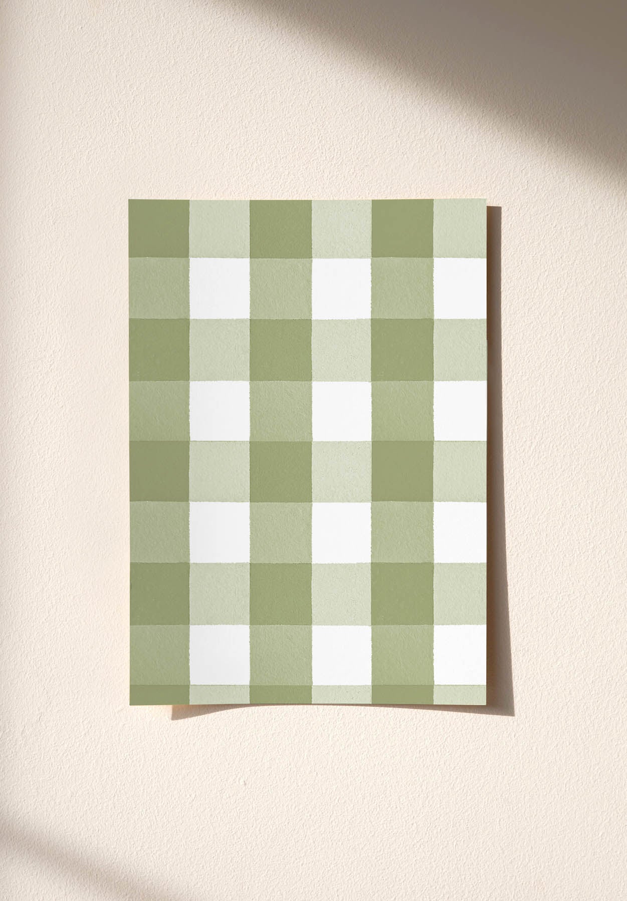 Échantillon papier peint Grand Vichy coloris Vert Olive