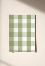 Échantillon papier peint Grand Vichy coloris Vert Olive