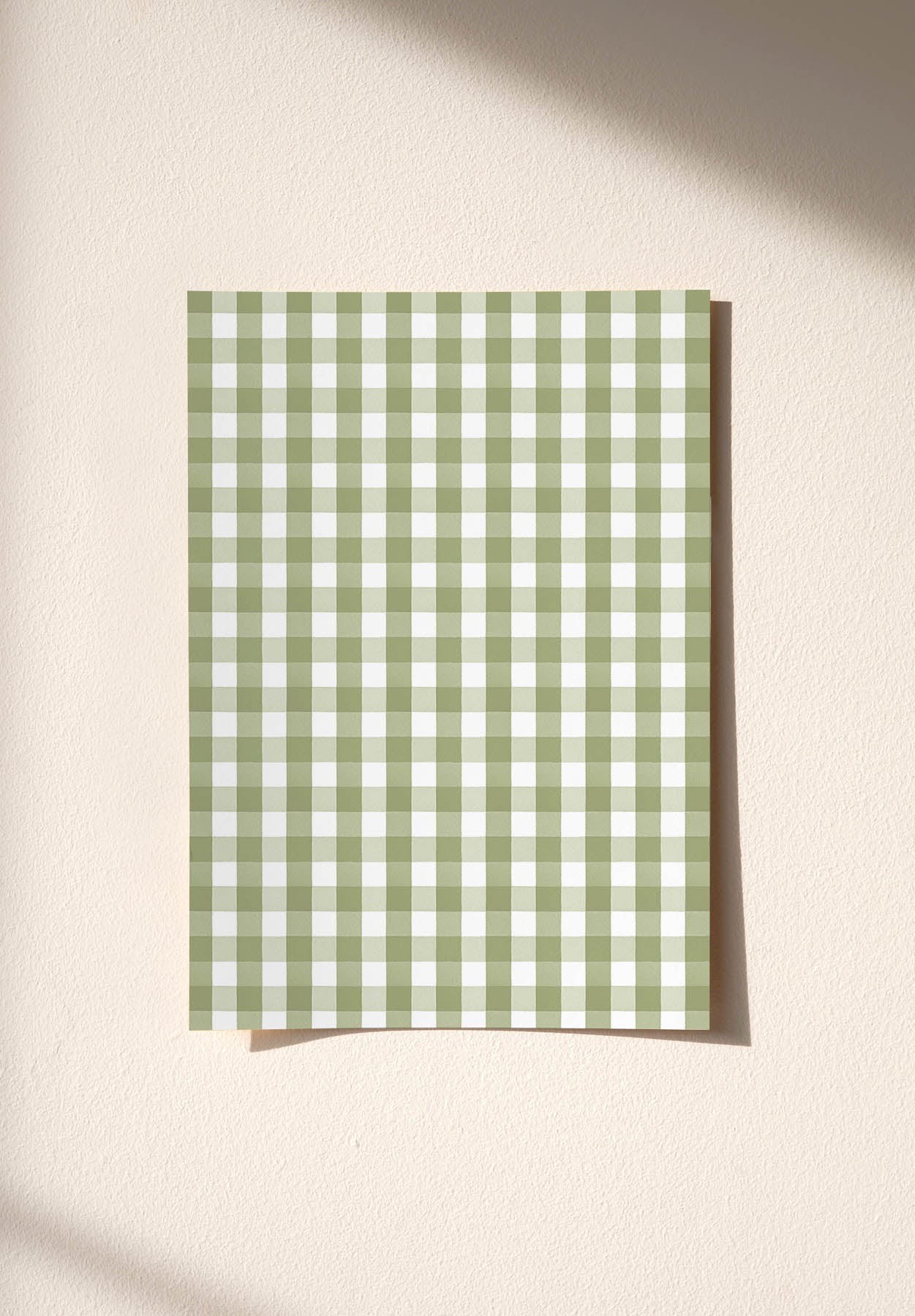 Échantillon papier peint Petit Vichy coloris Vert Olive