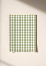 Échantillon papier peint Petit Vichy coloris Vert Olive