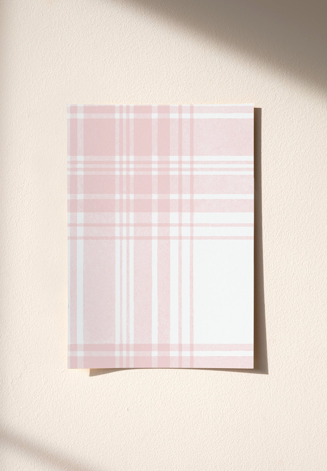 Échantillon papier peint Tartan coloris Rose Bonbon