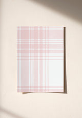 Échantillon papier peint Tartan coloris Rose Bonbon