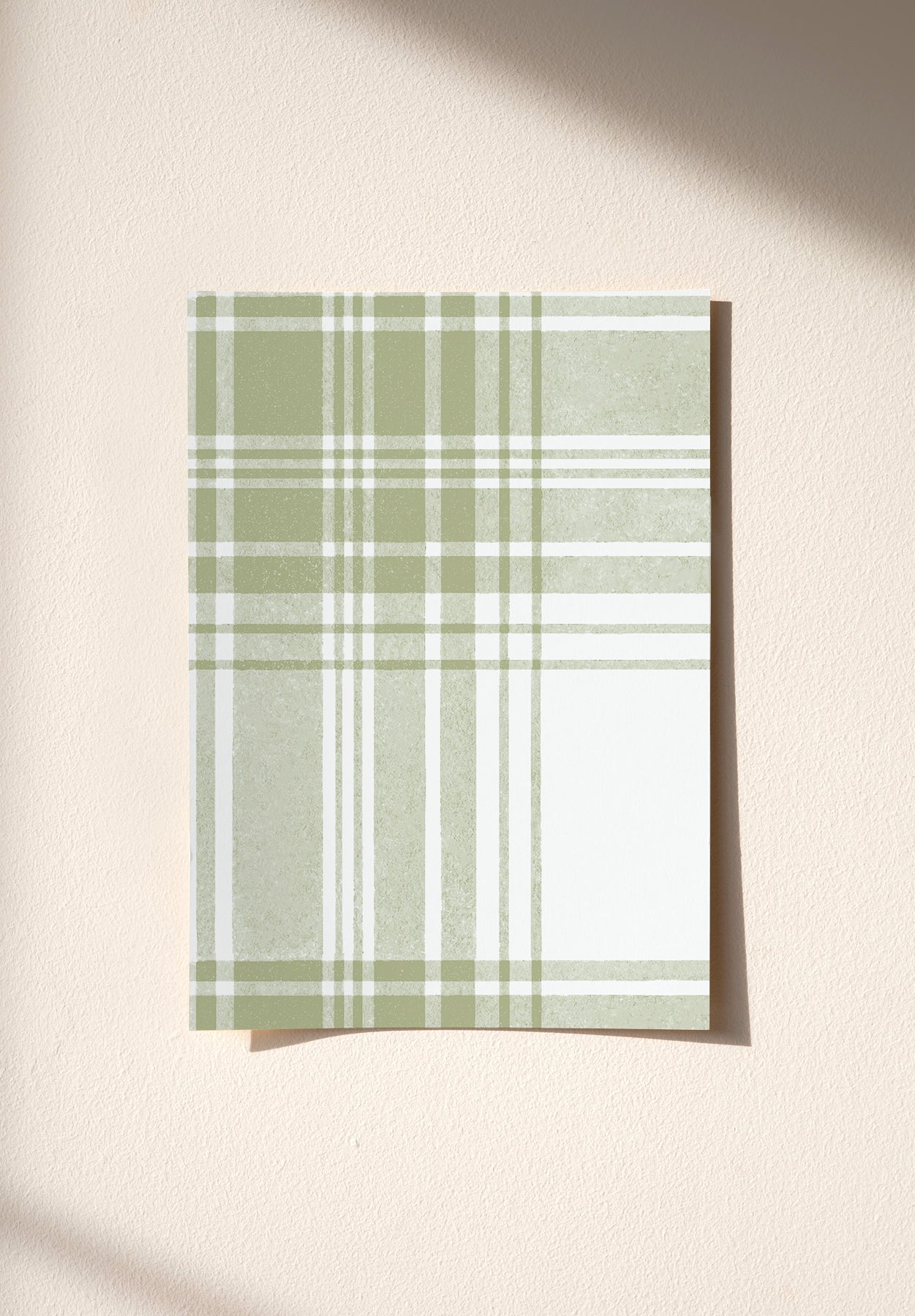 Échantillon papier peint Tartan coloris Vert Olive