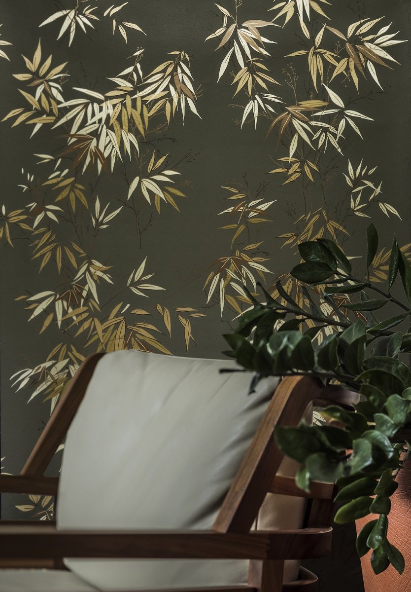 bambou asie doré papier peint Isidore Leroy français élégant chic