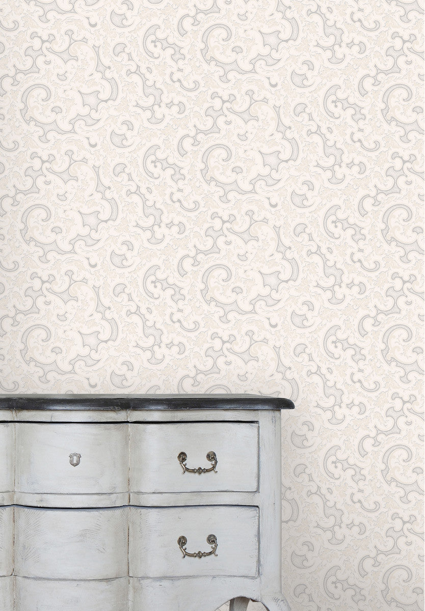 volute Isidore Leroy papier peint romantique acanthe heritage beige